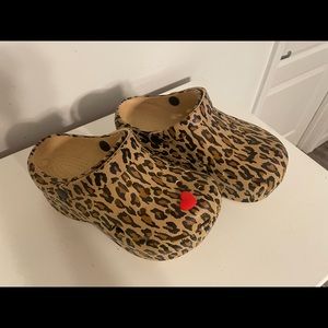 platform Leopard Print Crocs
